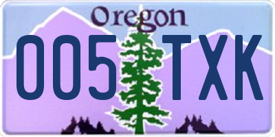 OR license plate 005TXK
