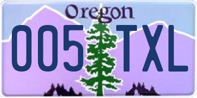 OR license plate 005TXL