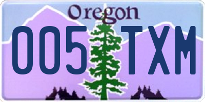 OR license plate 005TXM