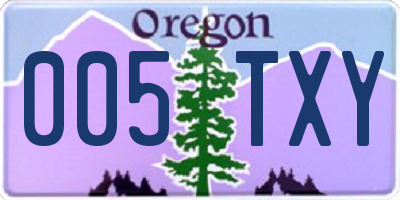 OR license plate 005TXY