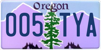 OR license plate 005TYA