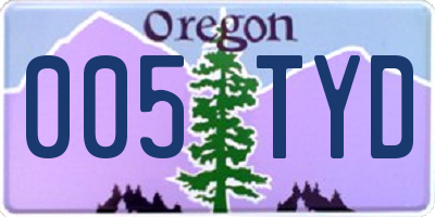 OR license plate 005TYD