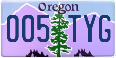 OR license plate 005TYG