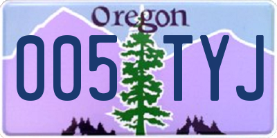 OR license plate 005TYJ