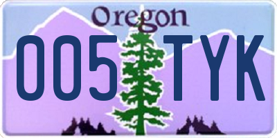 OR license plate 005TYK