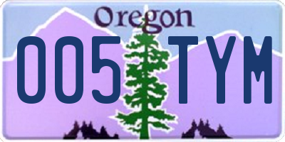 OR license plate 005TYM