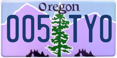 OR license plate 005TYO