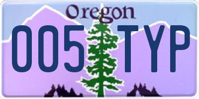 OR license plate 005TYP