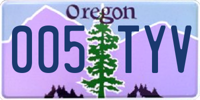 OR license plate 005TYV
