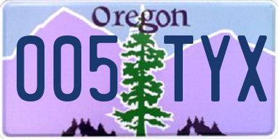 OR license plate 005TYX