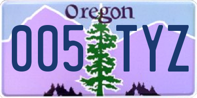 OR license plate 005TYZ