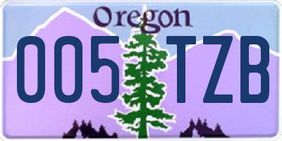 OR license plate 005TZB