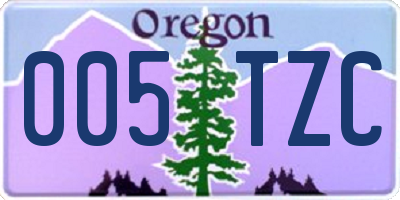 OR license plate 005TZC