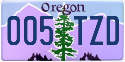 OR license plate 005TZD