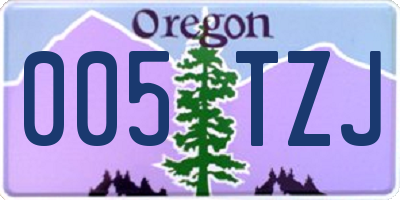 OR license plate 005TZJ