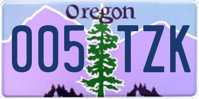 OR license plate 005TZK