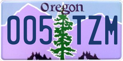 OR license plate 005TZM