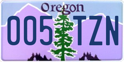 OR license plate 005TZN