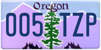 OR license plate 005TZP