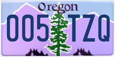 OR license plate 005TZQ