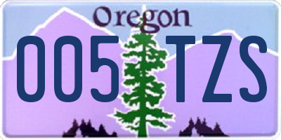OR license plate 005TZS