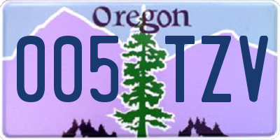 OR license plate 005TZV