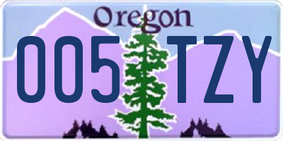 OR license plate 005TZY