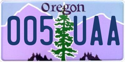 OR license plate 005UAA