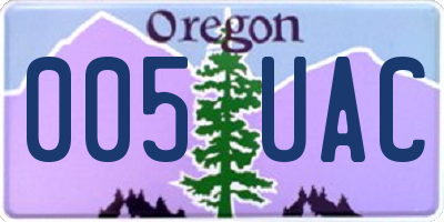 OR license plate 005UAC