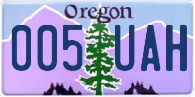 OR license plate 005UAH