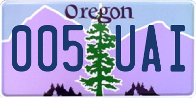 OR license plate 005UAI