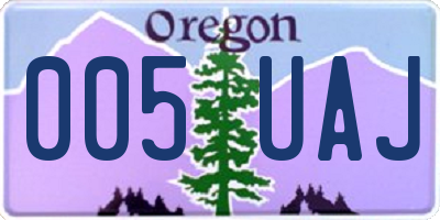 OR license plate 005UAJ