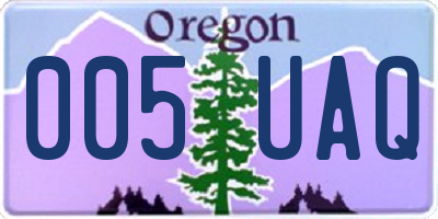 OR license plate 005UAQ