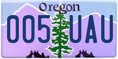 OR license plate 005UAU