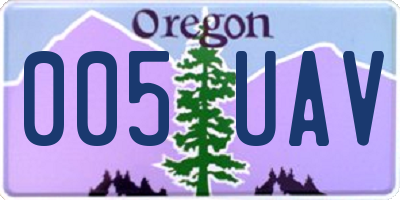 OR license plate 005UAV