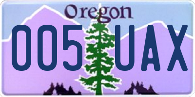 OR license plate 005UAX