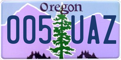 OR license plate 005UAZ
