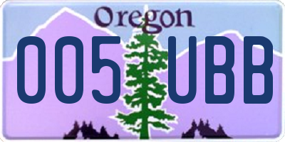 OR license plate 005UBB