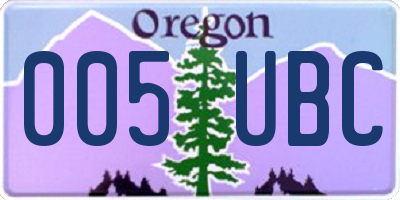 OR license plate 005UBC