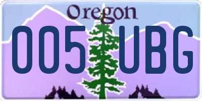 OR license plate 005UBG