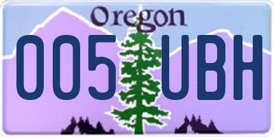 OR license plate 005UBH