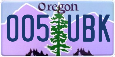 OR license plate 005UBK