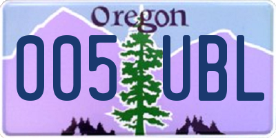 OR license plate 005UBL