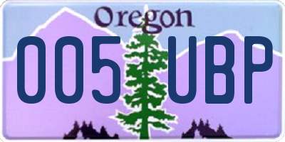 OR license plate 005UBP
