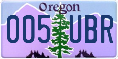 OR license plate 005UBR