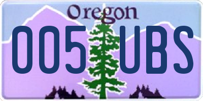 OR license plate 005UBS