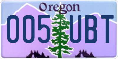 OR license plate 005UBT