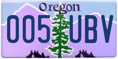 OR license plate 005UBV