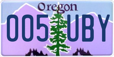 OR license plate 005UBY