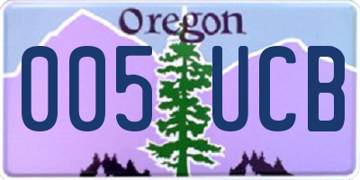 OR license plate 005UCB